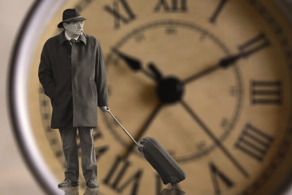 man in front of clock; new bill to help seniors