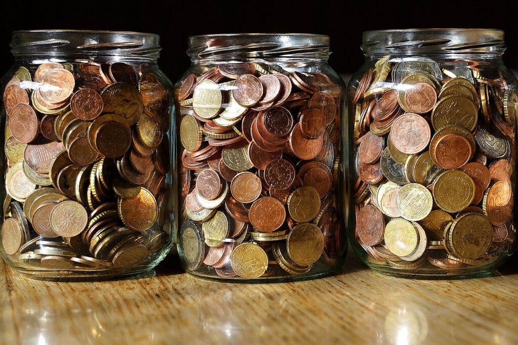 jar of coins; retirement