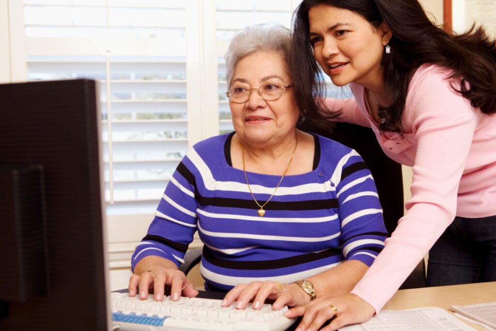 women working on computer