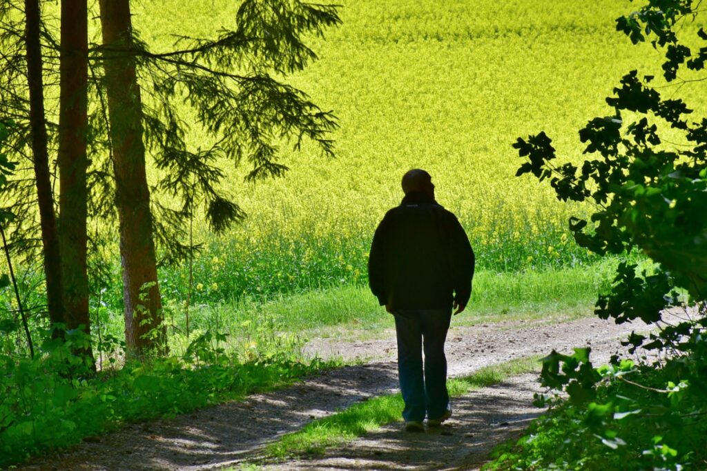 Elderly Individual on a walk; retirement programs are needed